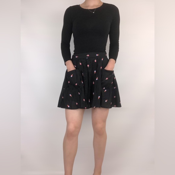 SOLD Fleur du Mal Cotton Silk Ice Cream Embroidered Mini Skirt Croquette - Picture 2 of 10